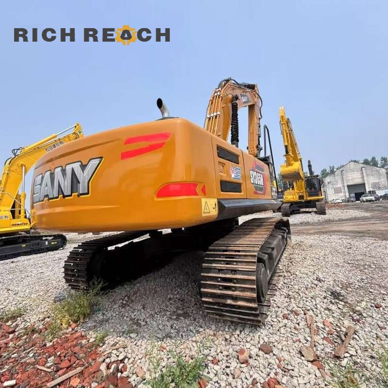 Rear view of a used 2025 SANY 365H excavator with 28-ton operating weight, listed at $38,889